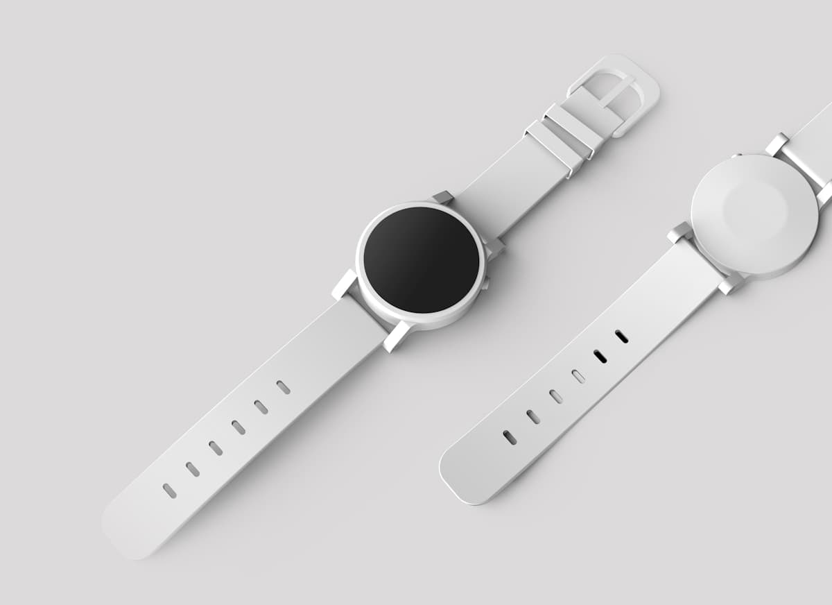 Minimal smartwatch with a dark face